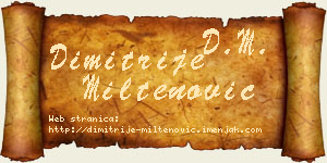 Dimitrije Miltenović vizit kartica